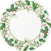 Creative Converting Christmas Party Supplies Traditional Holly Dinner Plate, 8 Ct