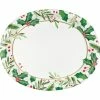 Creative Converting Traditional Holly Oval Platter, 8 Ct
