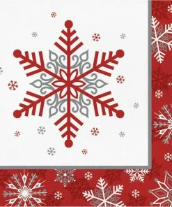 Creative Converting Christmas Party Supplies Winter Snowflakes Luncheon Napkin, 16 Ct
