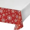 Creative Converting Winter Snowflakes Paper Tablecover Border Print, 54" X 102"