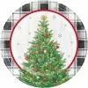 Creative Converting Christmas Party Supplies Holiday Tree Dessert Plate, 8 Ct