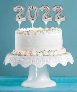 Creative Converting New Year's Eve Party Supplies 2022 Balloon Cake Topper Set, 4 Ct