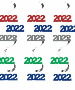 Creative Converting 2022 Dizzy Danglers Assorted Colors, 5 Ct New Year's Eve Party Supplies