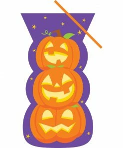 Creative Converting Cello Bag, Shaped, Halloween Pumpkin Stack, 20 Ct