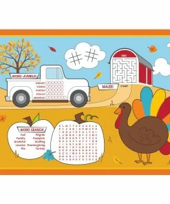 Creative Converting Thanksgiving Party Decorations Placemats, Fall Activity , 8 Ct