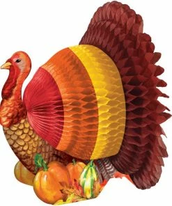 Creative Converting Thanksgiving Party Decorations Honeycomb Centerpiece, 12" Turkey