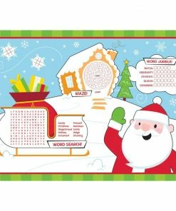 Creative Converting Christmas Party Supplies Placemats, Christmas Activity, 8 Ct