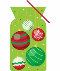 Creative Converting Cello Bag, Shaped, Christmas Ornaments, 20 Ct