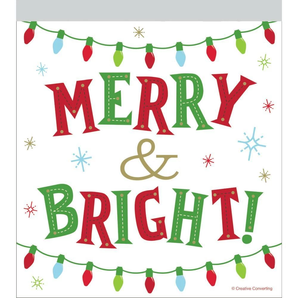 Creative Converting Sandwich Zipper Bag, Merry & Bright, 10 Ct