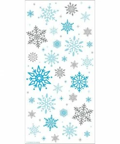Creative Converting Cello Bags, Large, Snowflakes, 20 Ct
