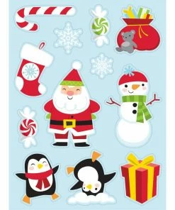 Creative Converting Christmas Party Supplies Stickers, Christmas Characters, 4 Ct