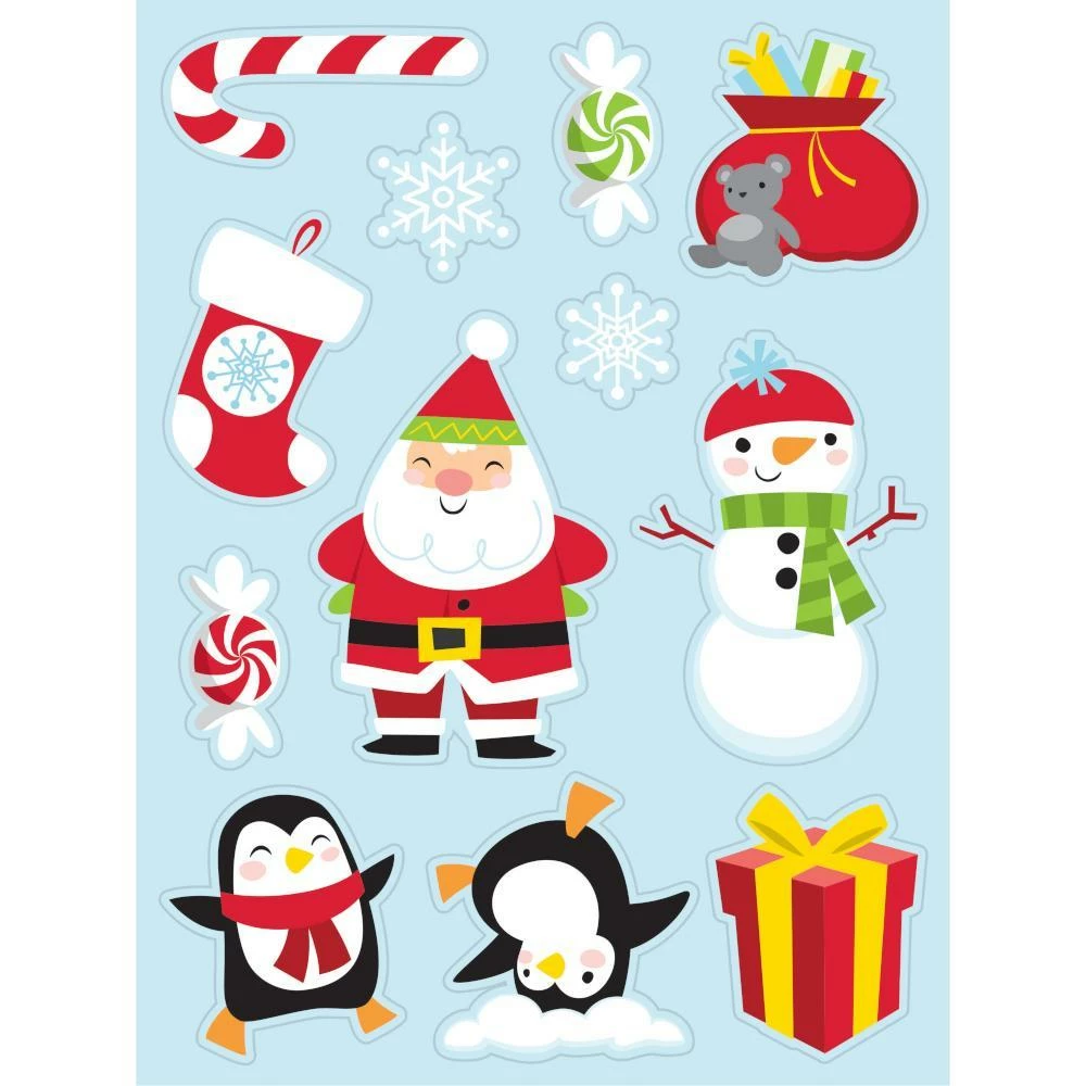 Creative Converting Christmas Party Supplies Stickers, Christmas Characters, 4 Ct