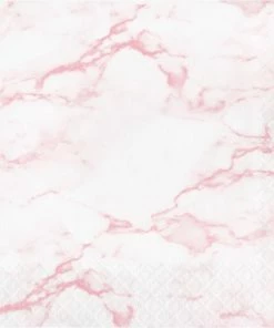 Creative Converting Baby Showers Pink Marble Luncheon Napkin (16/Pkg)