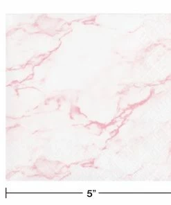 Creative Converting Pink Marble Beverage Napkin (16/Pkg)