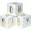 Creative Converting Blue Marble Centerpiece Baby Blocks, Foil (3/Pkg) Baby Showers