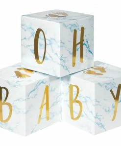 Creative Converting Blue Marble Centerpiece Baby Blocks, Foil (3/Pkg) Baby Showers
