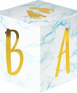 Creative Converting Blue Marble Centerpiece Baby Blocks, Foil (3/Pkg) Baby Showers