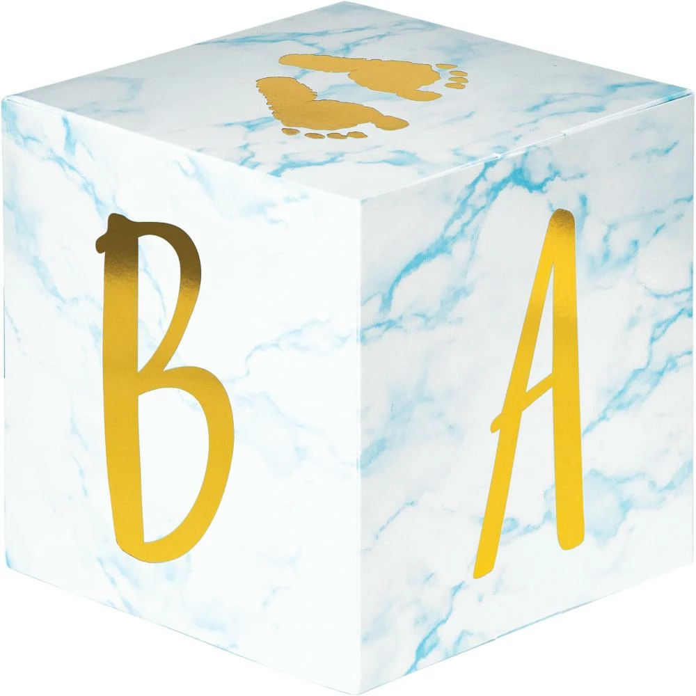 Creative Converting Blue Marble Centerpiece Baby Blocks, Foil (3/Pkg) Baby Showers