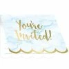 Creative Converting Baby Showers Blue Marble Invitations, 8 Ct