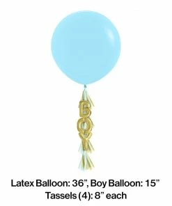 Creative Converting 36" Latex Balloon With Tassel, Boy (1/Pkg)