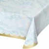 Creative Converting Baby Showers Blue Marble Tablecover, 54X102 Paper Aop (1/Pkg)