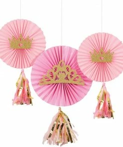 Creative Converting Graduation Party Supplies Paper Fans With Tassels, 12" & 8", 3 Ct
