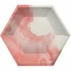 Creative Converting Themed Tableware Watercolor Wash Pink Banquet Plate, 10" Hexagon, Pink, 8 Ct