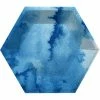 Creative Converting Watercolor Wash Blue Dessert Plate, 8" Hexagon, Blue, 8 Ct Themed Tableware