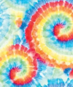 Creative Converting Tie Dye Swirl White Plastic Tablecover 54
