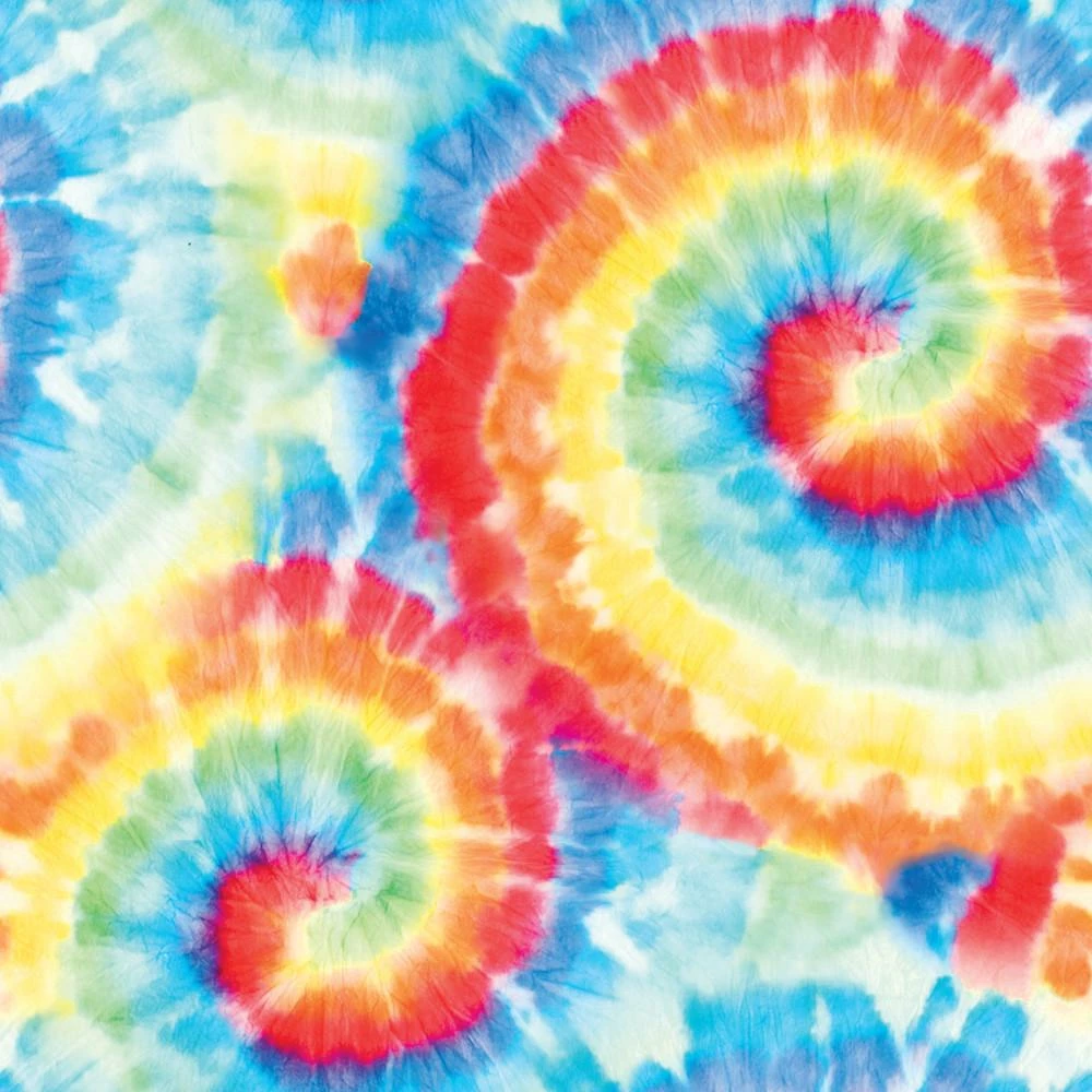 Creative Converting Tie Dye Swirl White Plastic Tablecover 54" X 108", All Over Print