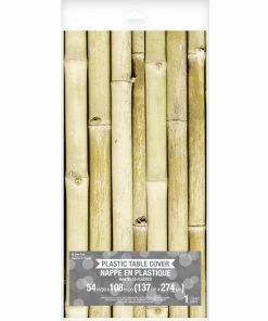 Creative Converting General Decorations Bamboo Plastic Tablecover 54" X 108", All Over Print