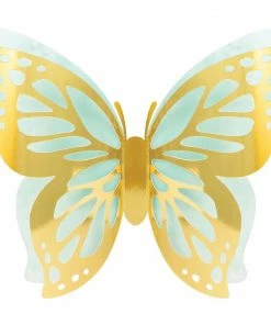 Creative Converting Butterfly Shimmer 3D Wall Décor, Foil 3ct