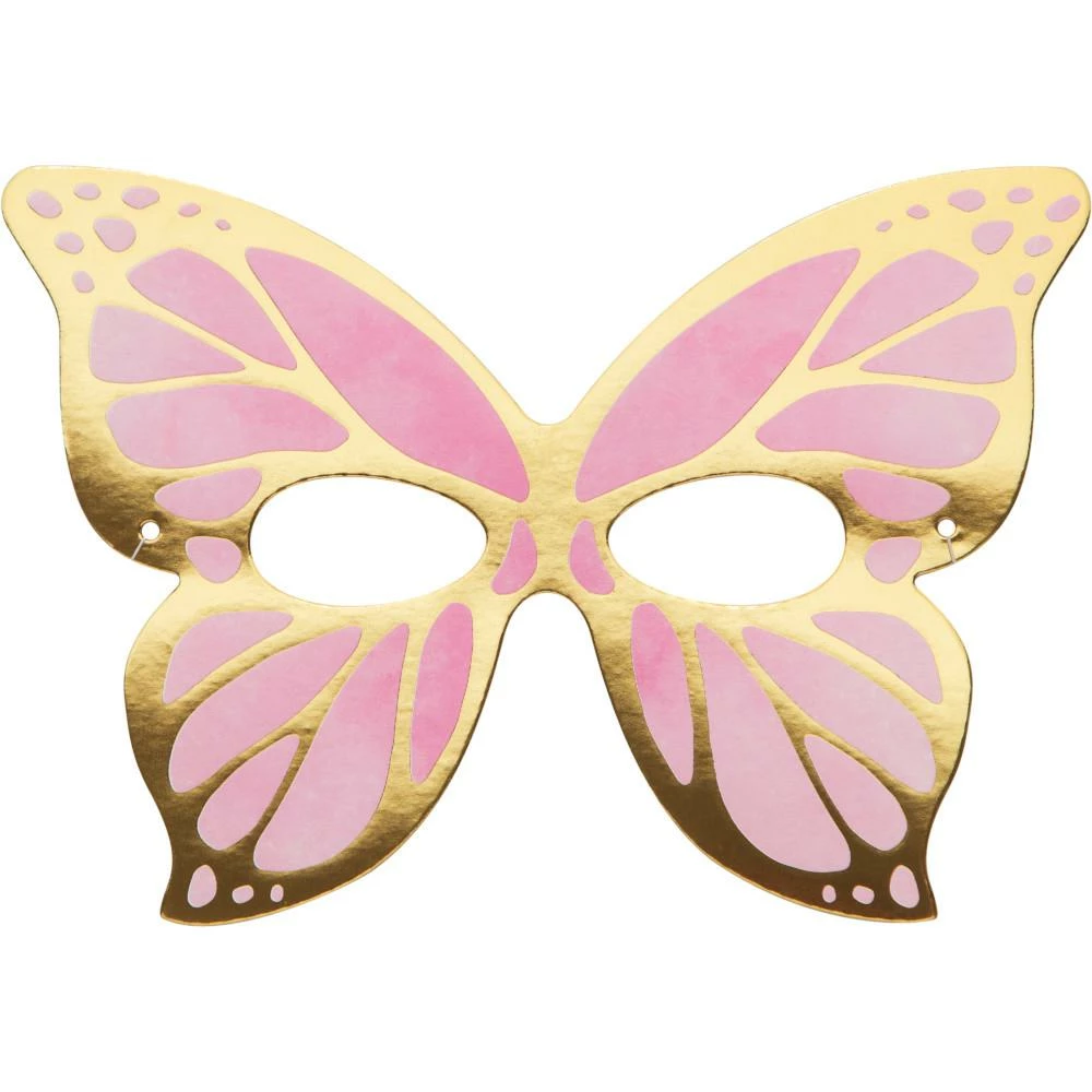 Creative Converting Kids Birthday Party Themes Butterfly Shimmer Paper Masks, Foil 8ct