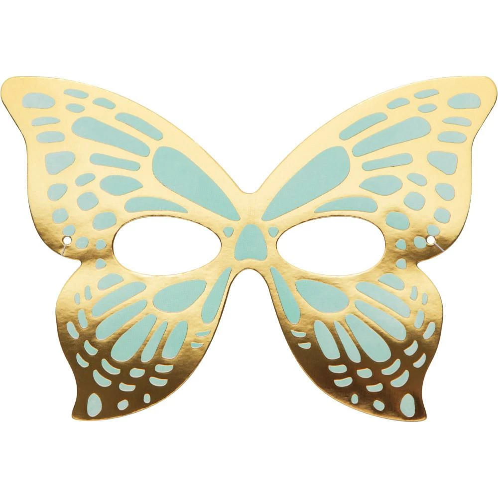 Creative Converting Kids Birthday Party Themes Butterfly Shimmer Paper Masks, Foil 8ct