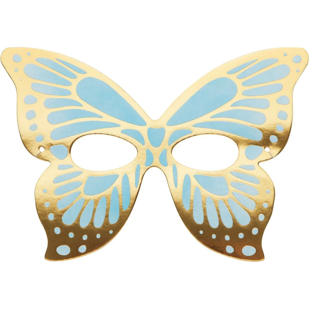 Creative Converting Kids Birthday Party Themes Butterfly Shimmer Paper Masks, Foil 8ct