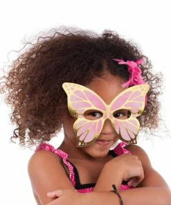 Creative Converting Kids Birthday Party Themes Butterfly Shimmer Paper Masks, Foil 8ct
