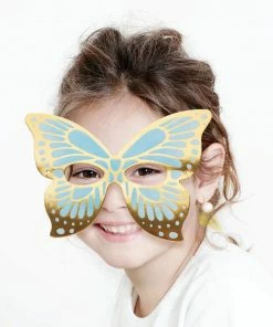 Creative Converting Kids Birthday Party Themes Butterfly Shimmer Paper Masks, Foil 8ct