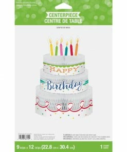 Creative Converting Festive Cake Honeycomb Centerpiece W/ Attachments 1ct Adult Birthday Party Themes