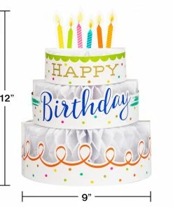 Creative Converting Festive Cake Honeycomb Centerpiece W/ Attachments 1ct Adult Birthday Party Themes