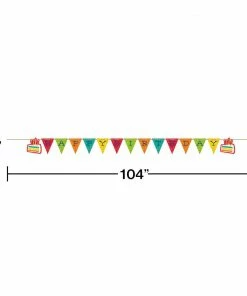 Creative Converting Festive Cake Shaped Banner W/ Ribbon 1ct
