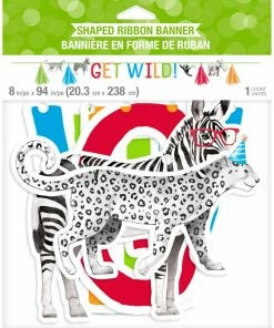 Creative Converting Party Animals Letter Ribbon Banner W/ Tassels 1ct