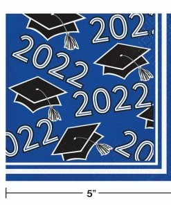 Creative Converting Cobalt Blue Class Of 2022 Beverage Napkins, 36ct
