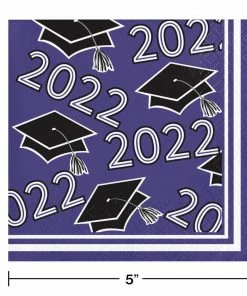 Creative Converting Purple Class Of 2022 Beverage Napkins, 36ct