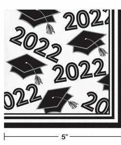 Creative Converting White Class Of 2022 Beverage Napkins, 36ct Graduation Party Supplies