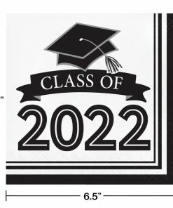 Creative Converting White Class Of 2022 Luncheon Napkin, 36ct Graduation Party Supplies
