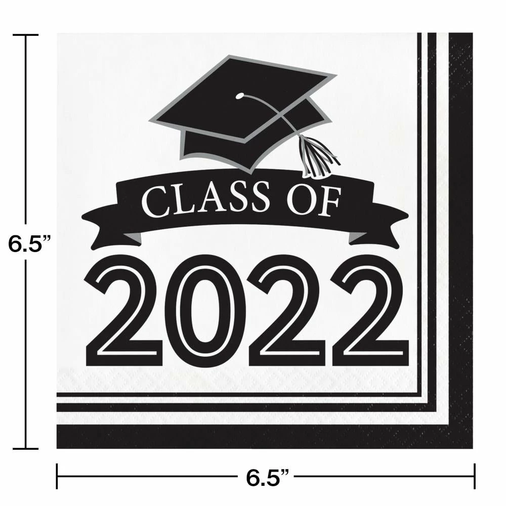Creative Converting White Class Of 2022 Luncheon Napkin, 36ct Graduation Party Supplies