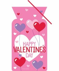 Creative Converting Valentines Cello Bag, Twist Ties, Heart Balloons 20ct Valentine's Day Party Decorations