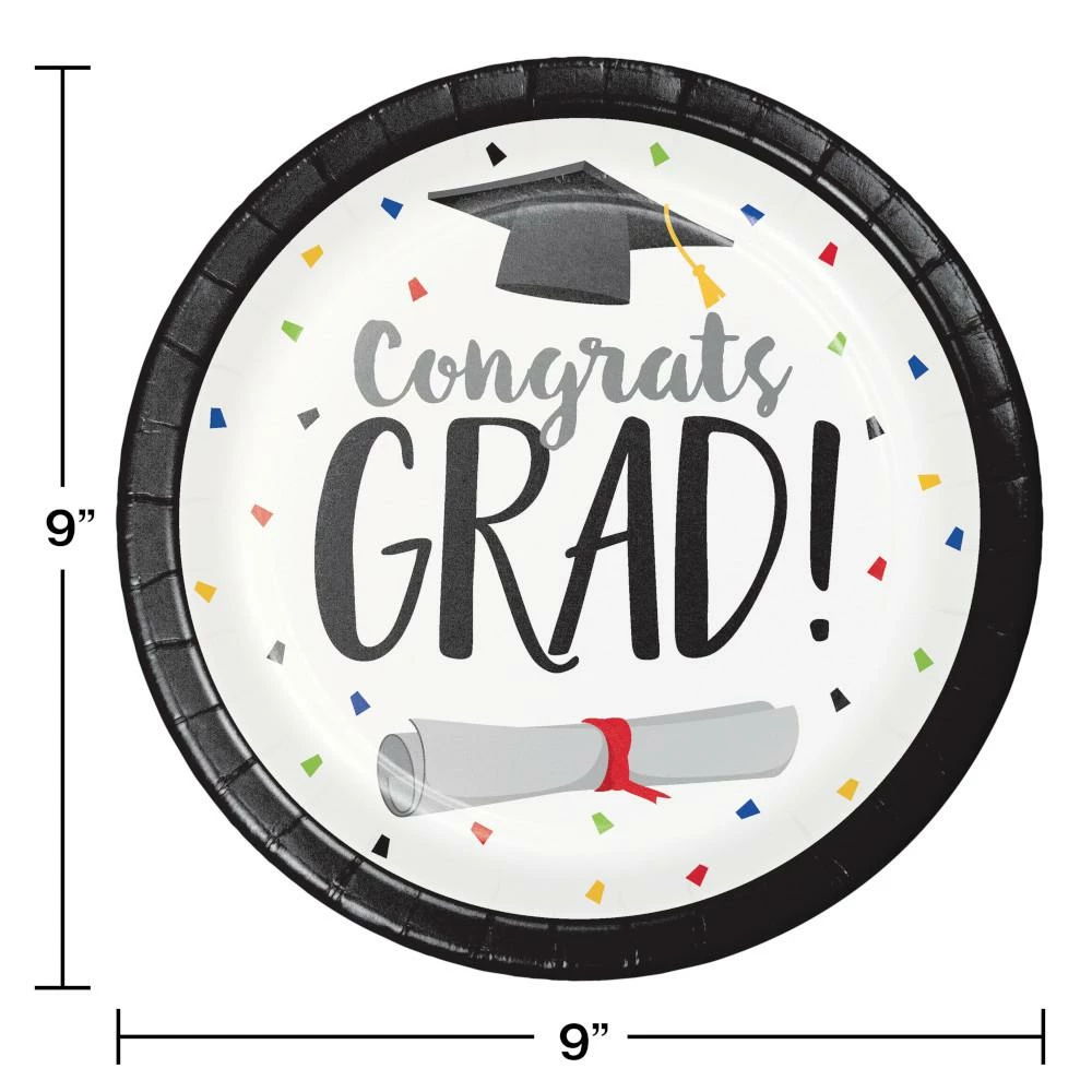 Creative Converting Graduation Fun Dinner Plate 8ct