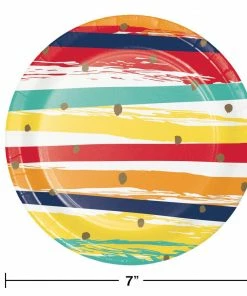 Creative Converting Adult Birthday Party Themes Birthday Stripes Dessert Plate 8ct