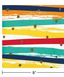 Creative Converting Adult Birthday Party Themes Birthday Stripes Beverage Napkin 16ct
